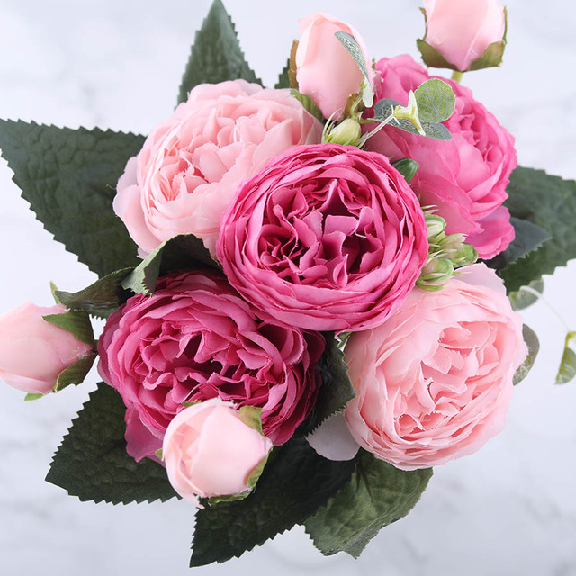 Artificial peony flower branch - Image 5