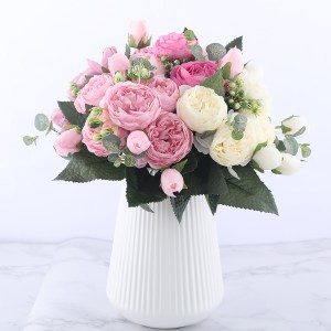 Artificial peony flower branch