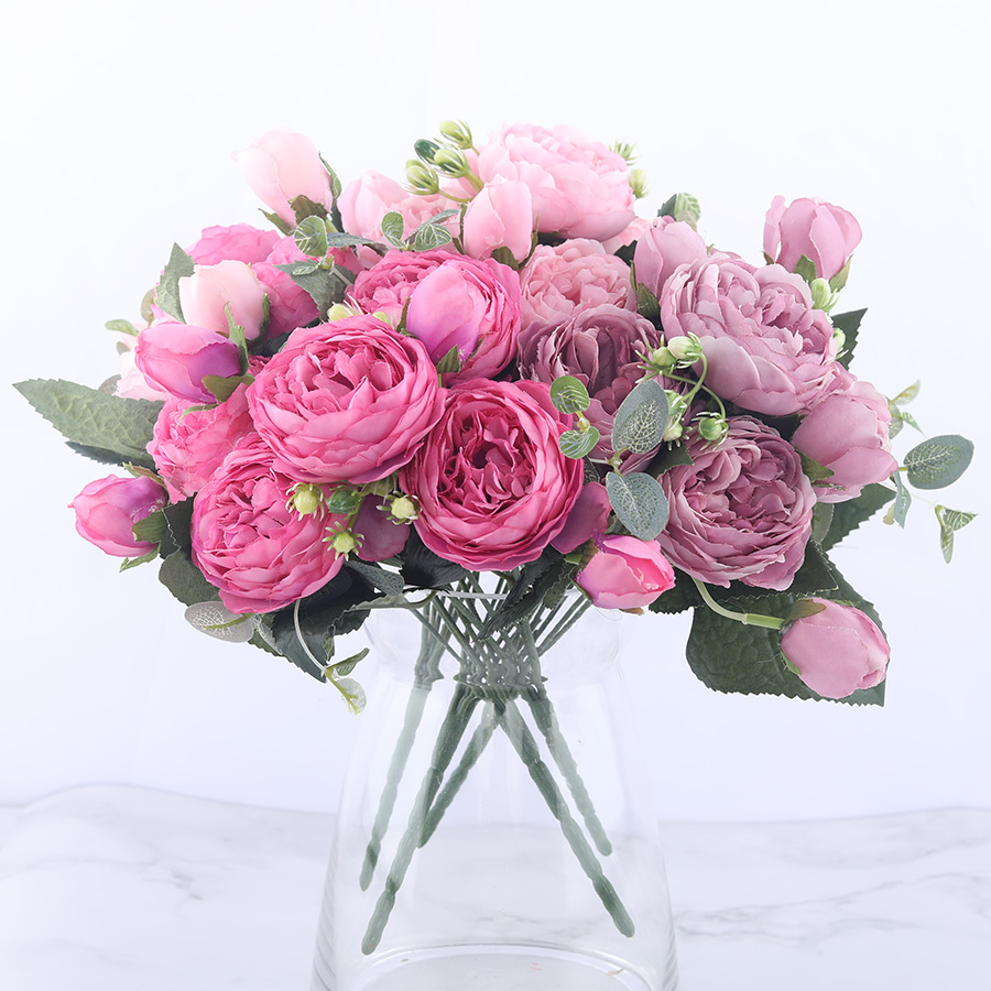 Artificial peony flower branch - Image 8