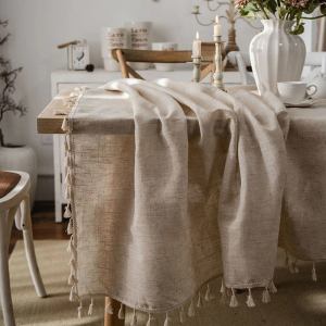 Vintage tablecloth with tassels