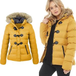 Warm women's winter jacket with hood