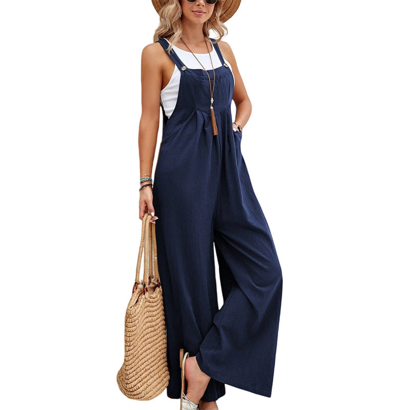 Casual wide leg women's jumpsuit