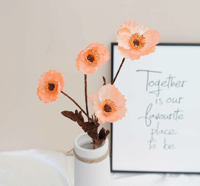 Artificial poppy flower branch 2pack - Image 17