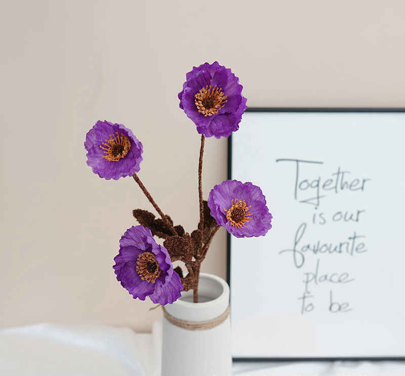 Artificial poppy flower branch 2pack - Image 18