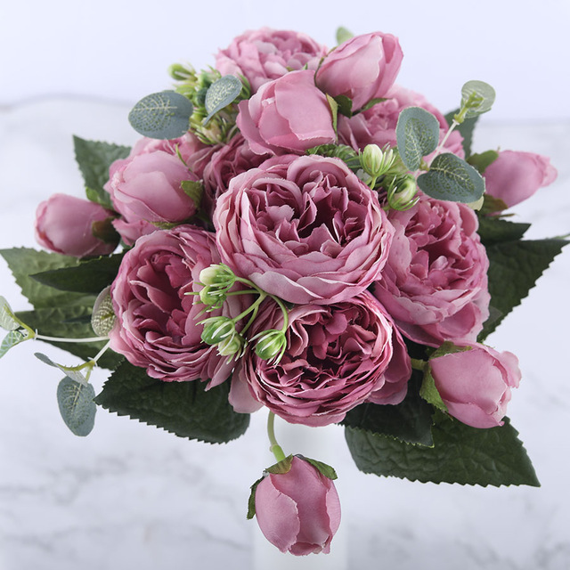 Artificial peony flower branch - Image 10