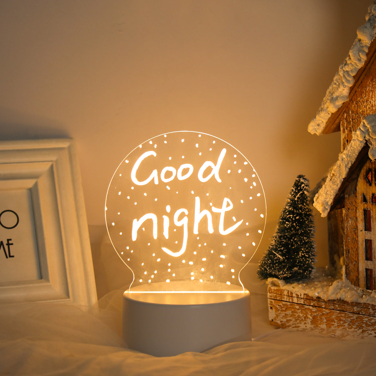 Creative night light with message board