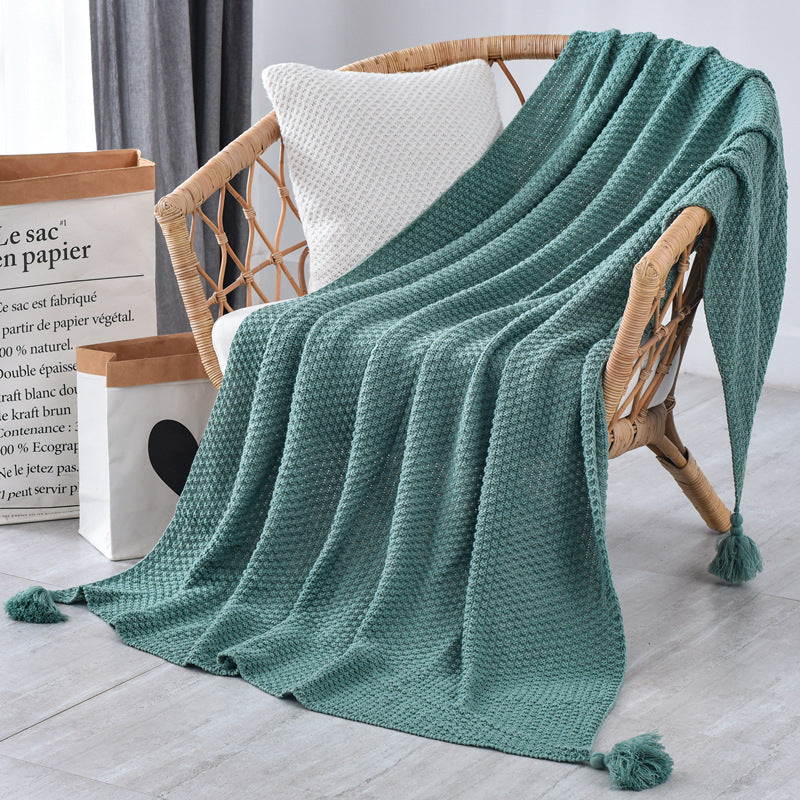 Nordic style knitted tassel sofa throw - Image 13