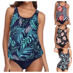 Women's printed swimwear with briefs