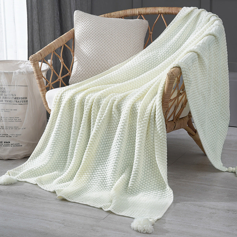 Nordic style knitted tassel sofa throw - Image 14