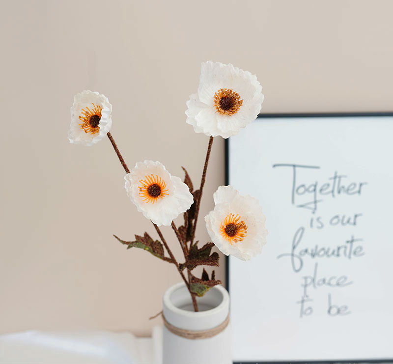 Artificial poppy flower branch 2pack - Image 20