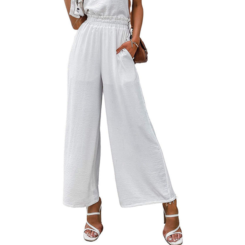 High waist wide leg women's pants
