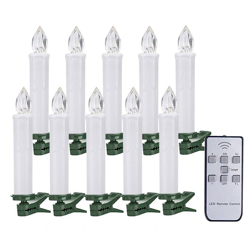 LED tapper candles with Christmas tree clips & remote - Image 18