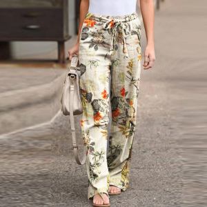 Casual floral print women's pants