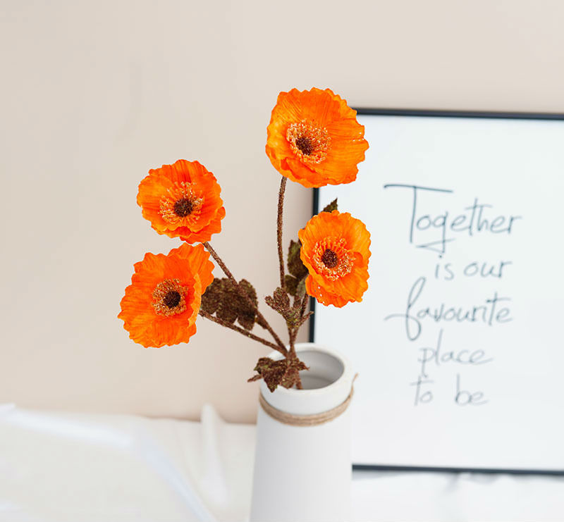 Artificial poppy flower branch 2pack - Image 21