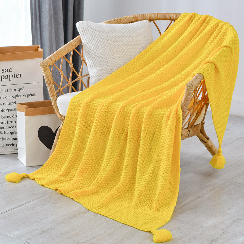 Nordic style knitted tassel sofa throw - Image 15