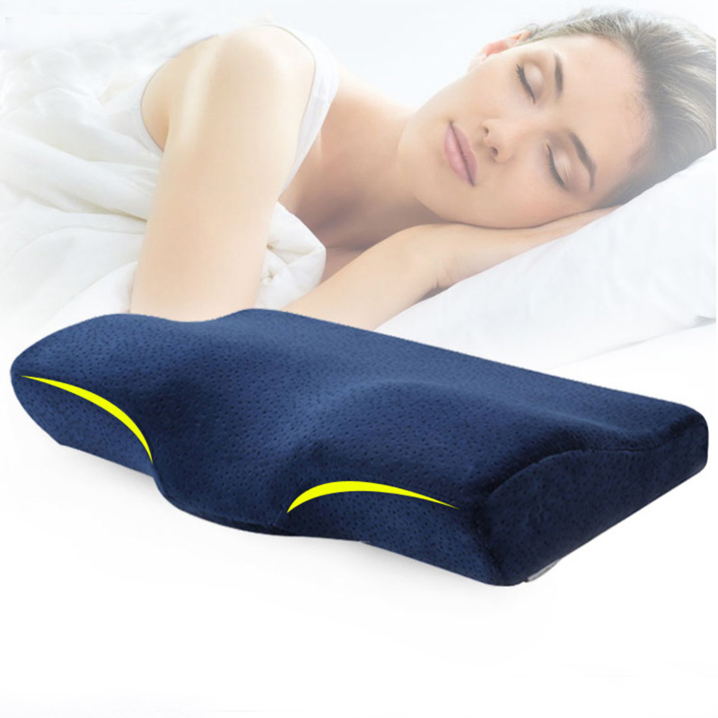 Ergonomic butterfly design memory foam pillow