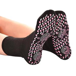 Self heating texture beaded grip socks