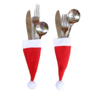 Decorative Christmas hat tableware holder 10pack