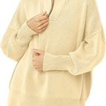 Casual relaxed half zipper women's pullover