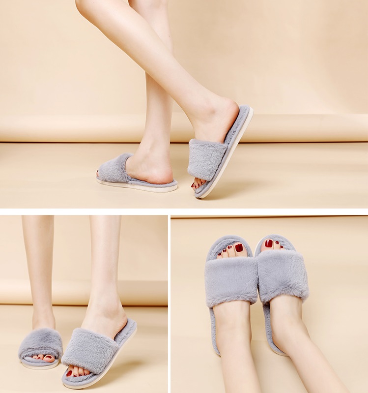 Fluffy faux fur women's indoor slippers - Image 13