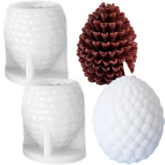 Pine cone shaped silicone candle mold