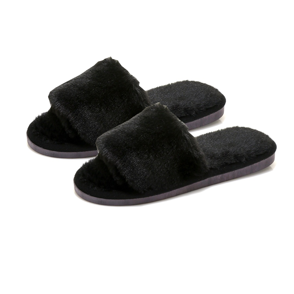 Fluffy faux fur women's indoor slippers - Image 2