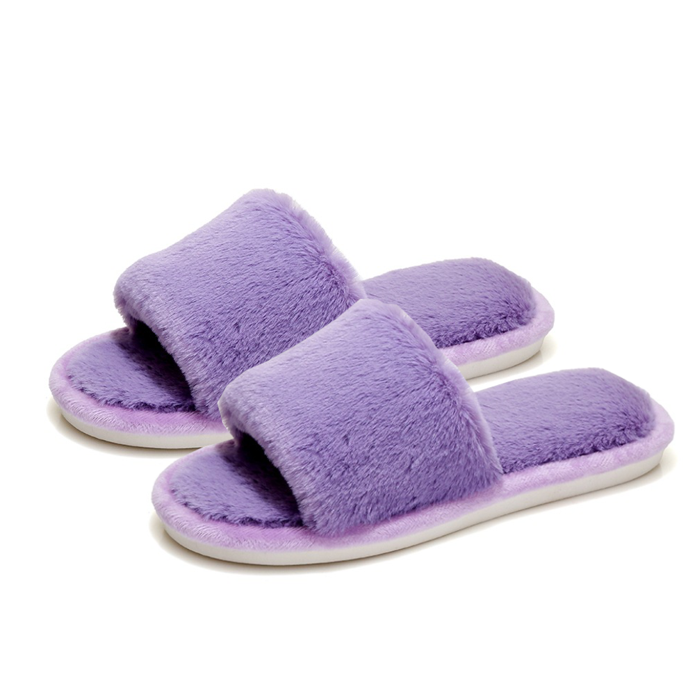 Fluffy faux fur women's indoor slippers - Image 24