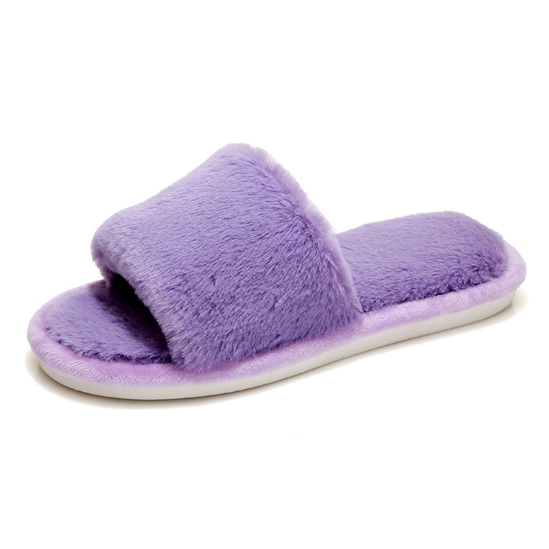 Fluffy faux fur women's indoor slippers - Image 25