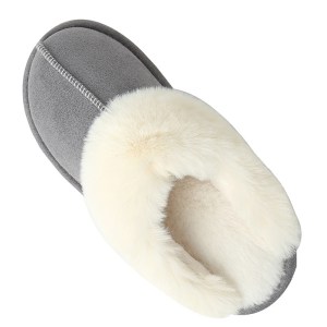 Warm faux fur home slippers