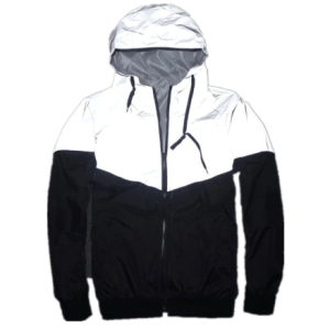 Reflective hooded zipper jacket