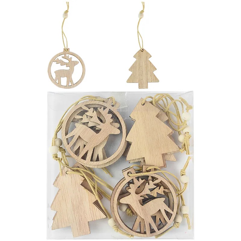 Wooden Christmas pendants 12pack - Image 8