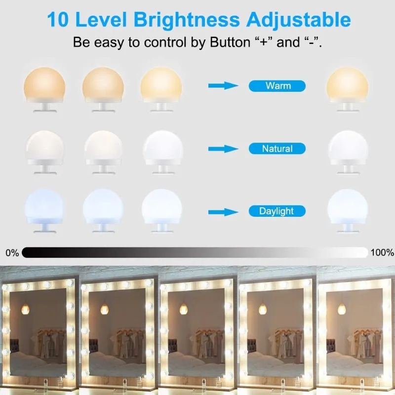 10 LED bulbs mirror lights - Image 5