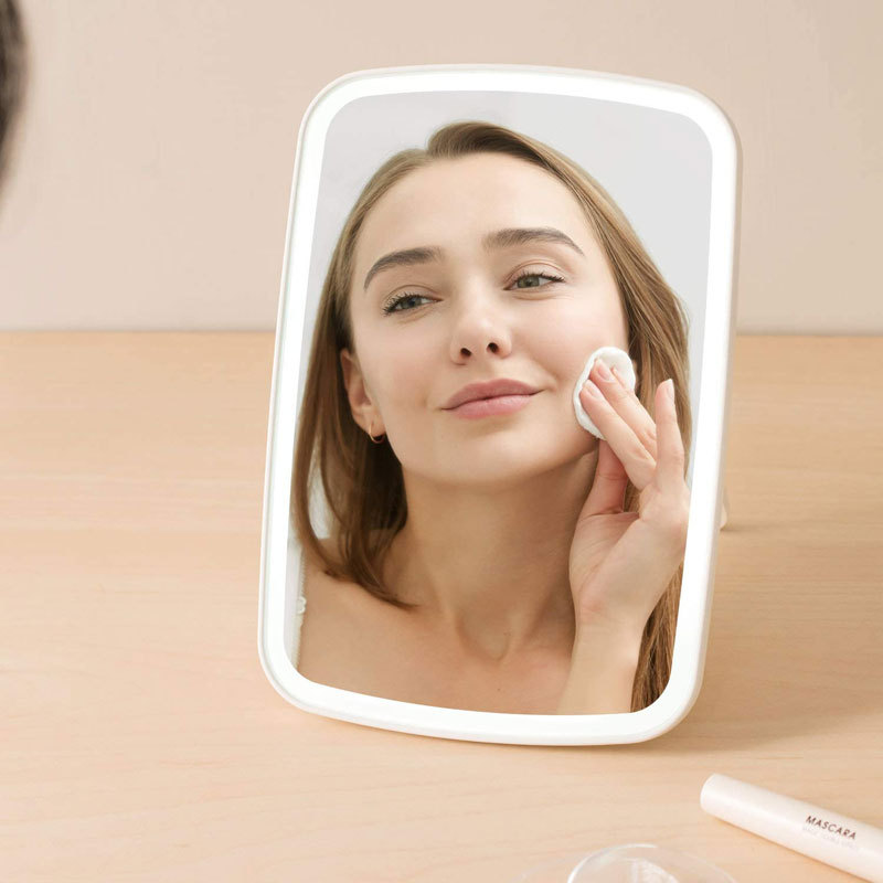 Rechargeable touch screen makeup mirror with LED light - Image 3