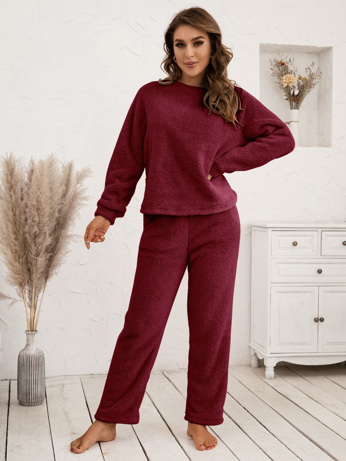 Fleecy warm women's home-wear set - Image 22