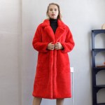 Plush faux fur women's coat