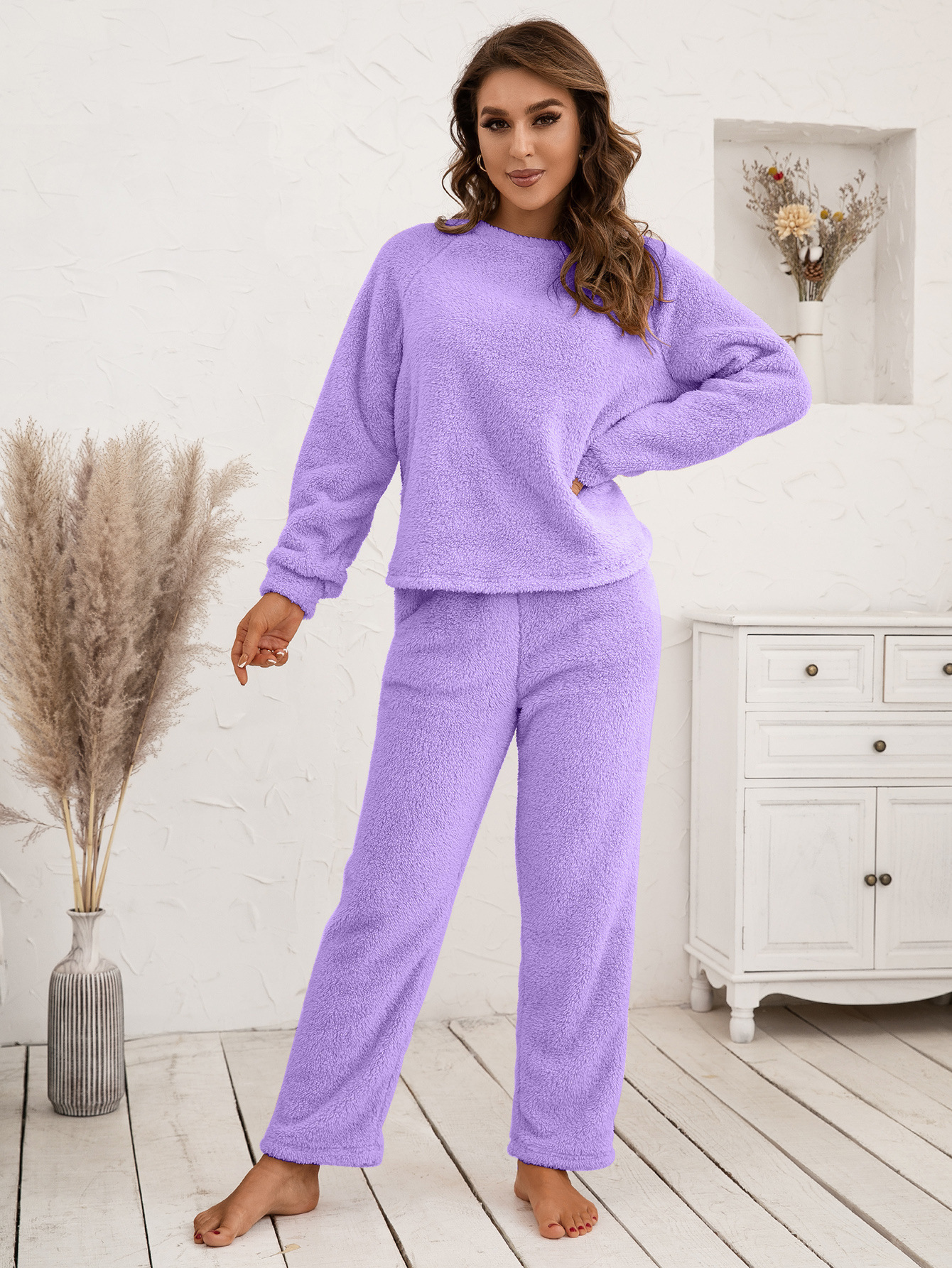 Fleecy warm women's home-wear set - Image 19