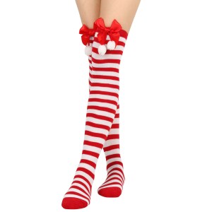 Over the knee Christmas print stockings