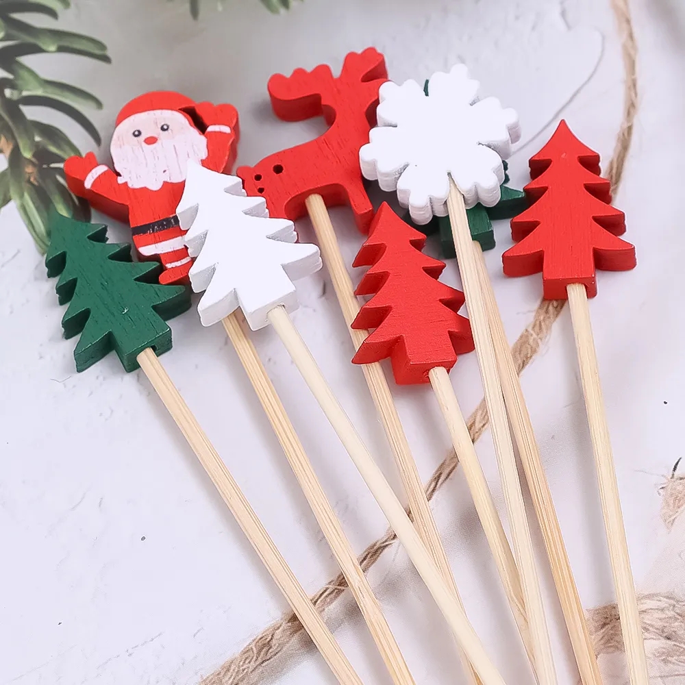 Disposable Christmas design cocktail sticks set - 100pcs - Image 9
