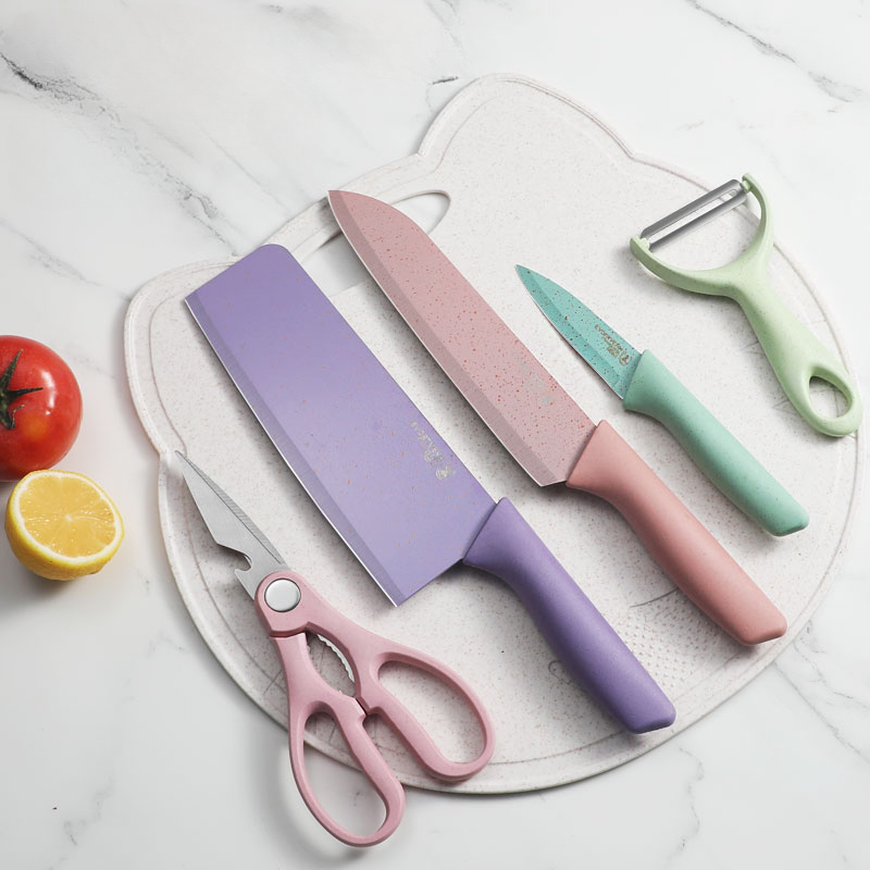 Coated stainless steel kitchen knives set - Image 10