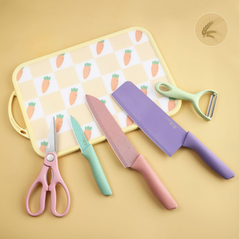 Coated stainless steel kitchen knives set - Image 14