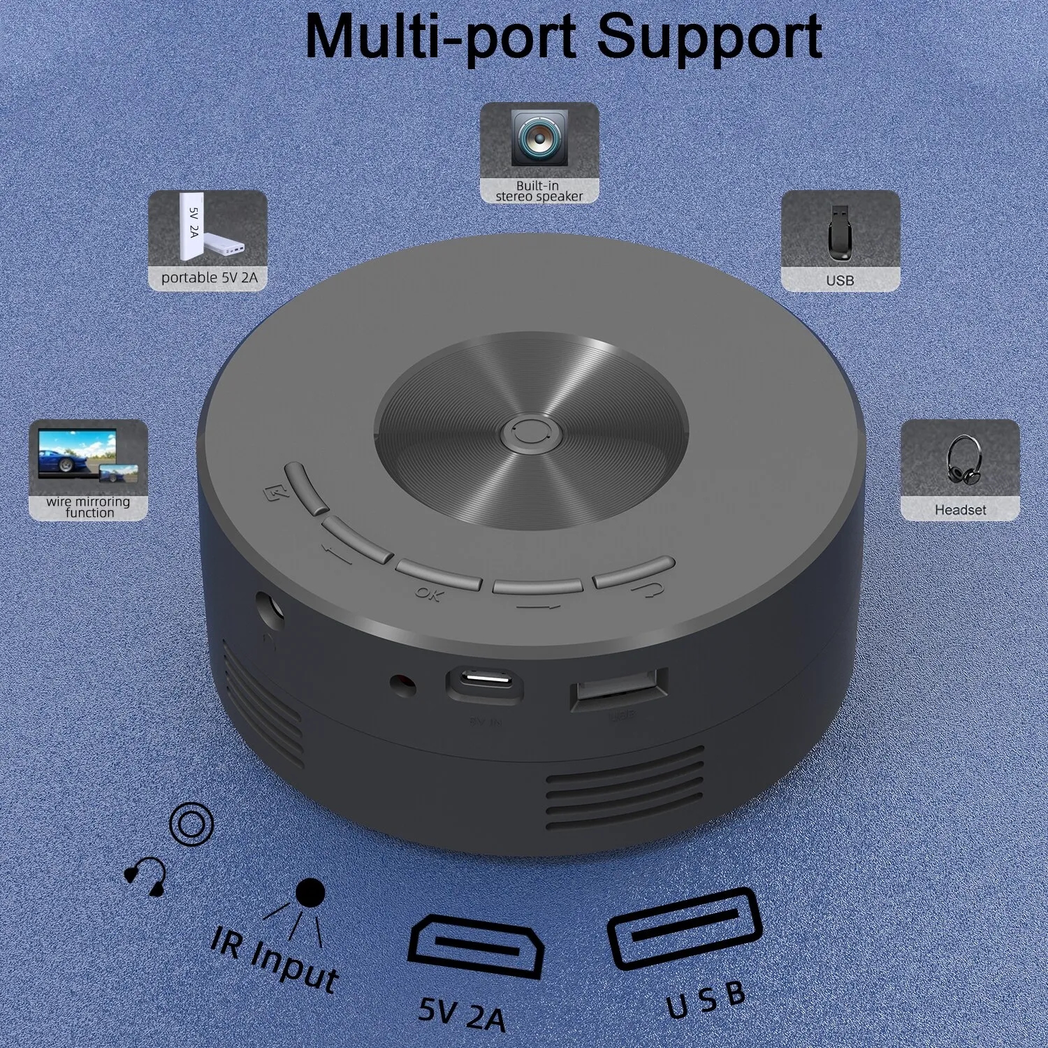 YT200 mini video projector with remote control - Image 7
