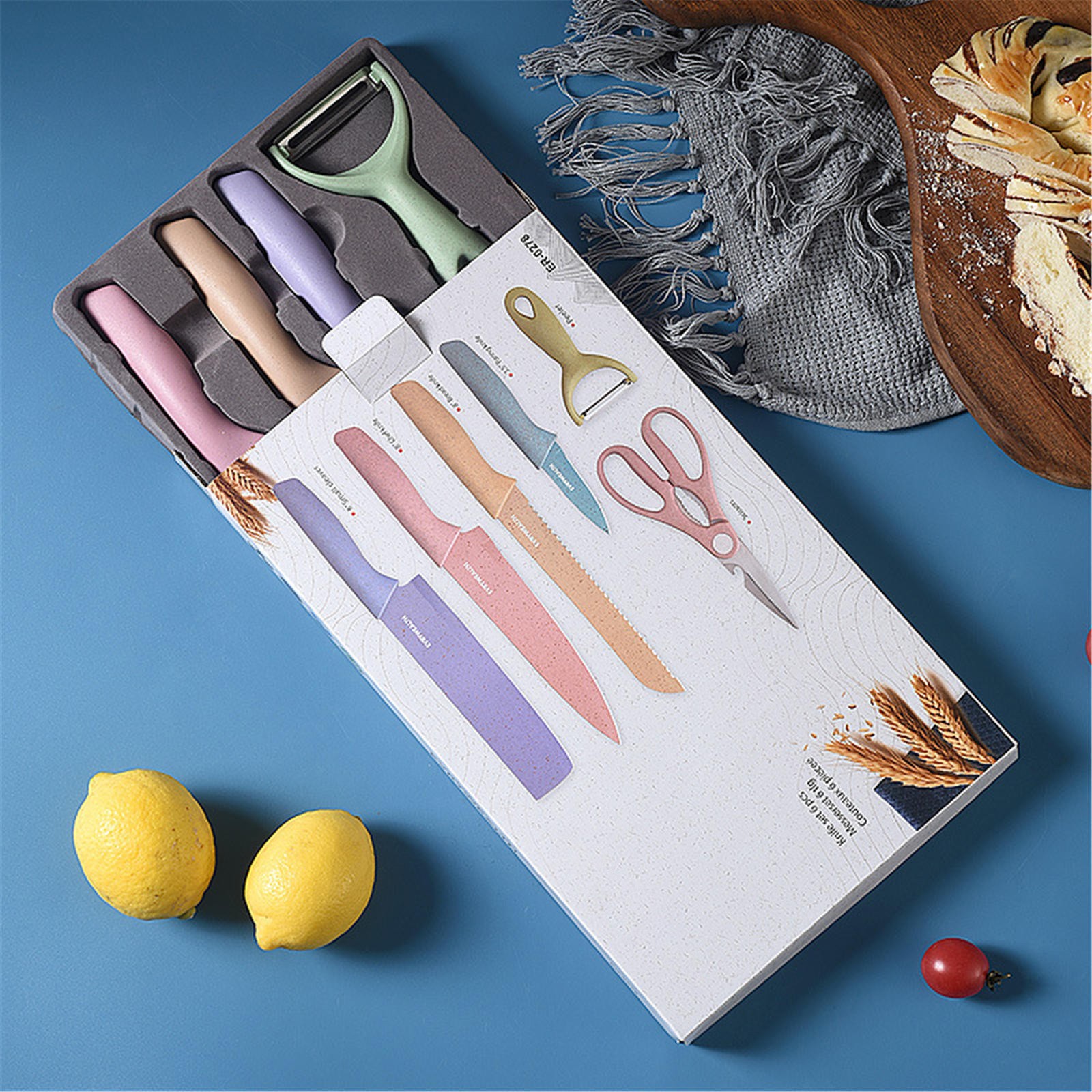 Coated stainless steel kitchen knives set - Image 22
