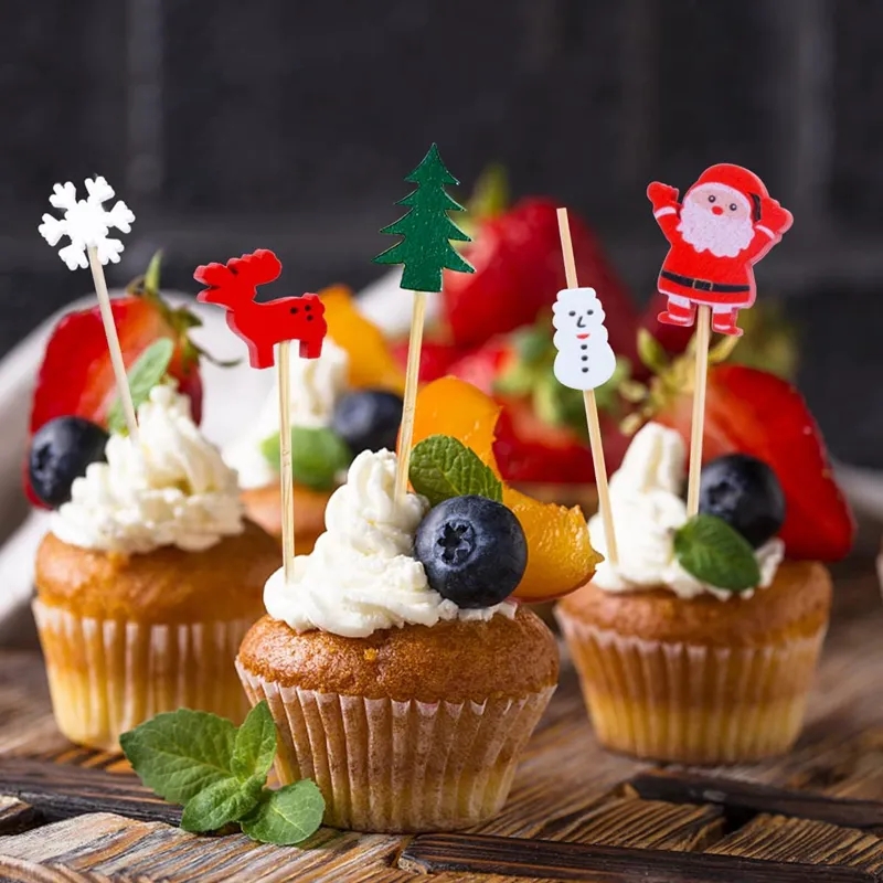 Disposable Christmas design cocktail sticks set - 100pcs - Image 10