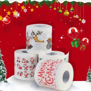 Christmas print toilet paper roll 2pack