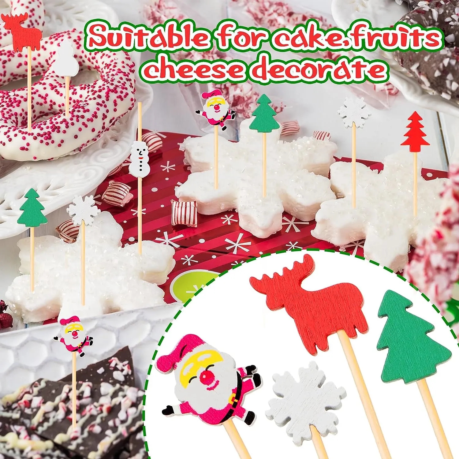 Disposable Christmas design cocktail sticks set - 100pcs - Image 12
