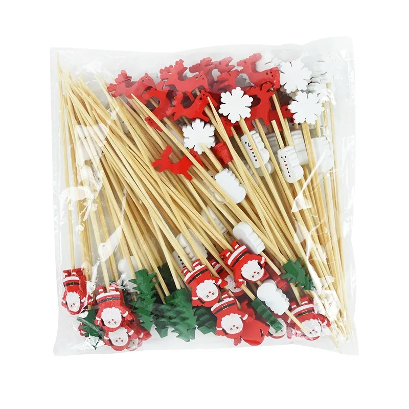 Disposable Christmas design cocktail sticks set - 100pcs - Image 14