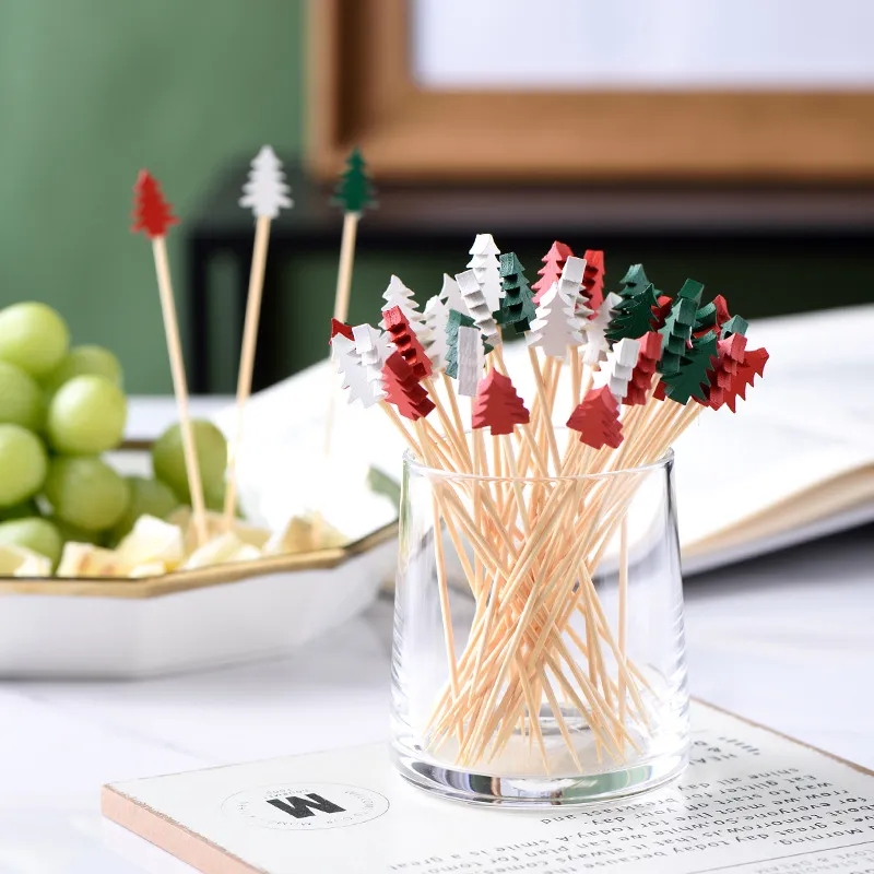 Disposable Christmas design cocktail sticks set - 100pcs - Image 15