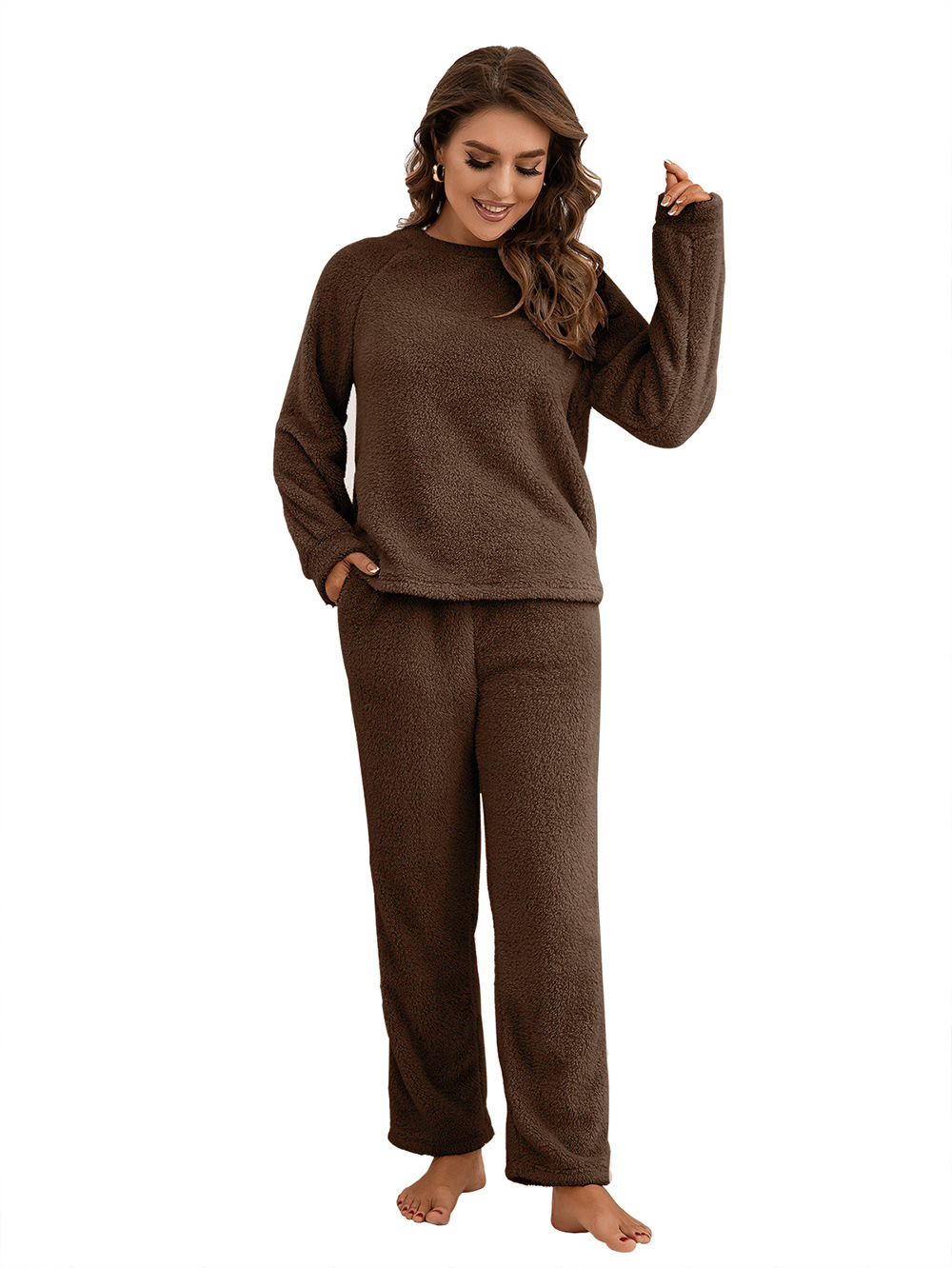 Fleecy warm women's home-wear set - Image 5