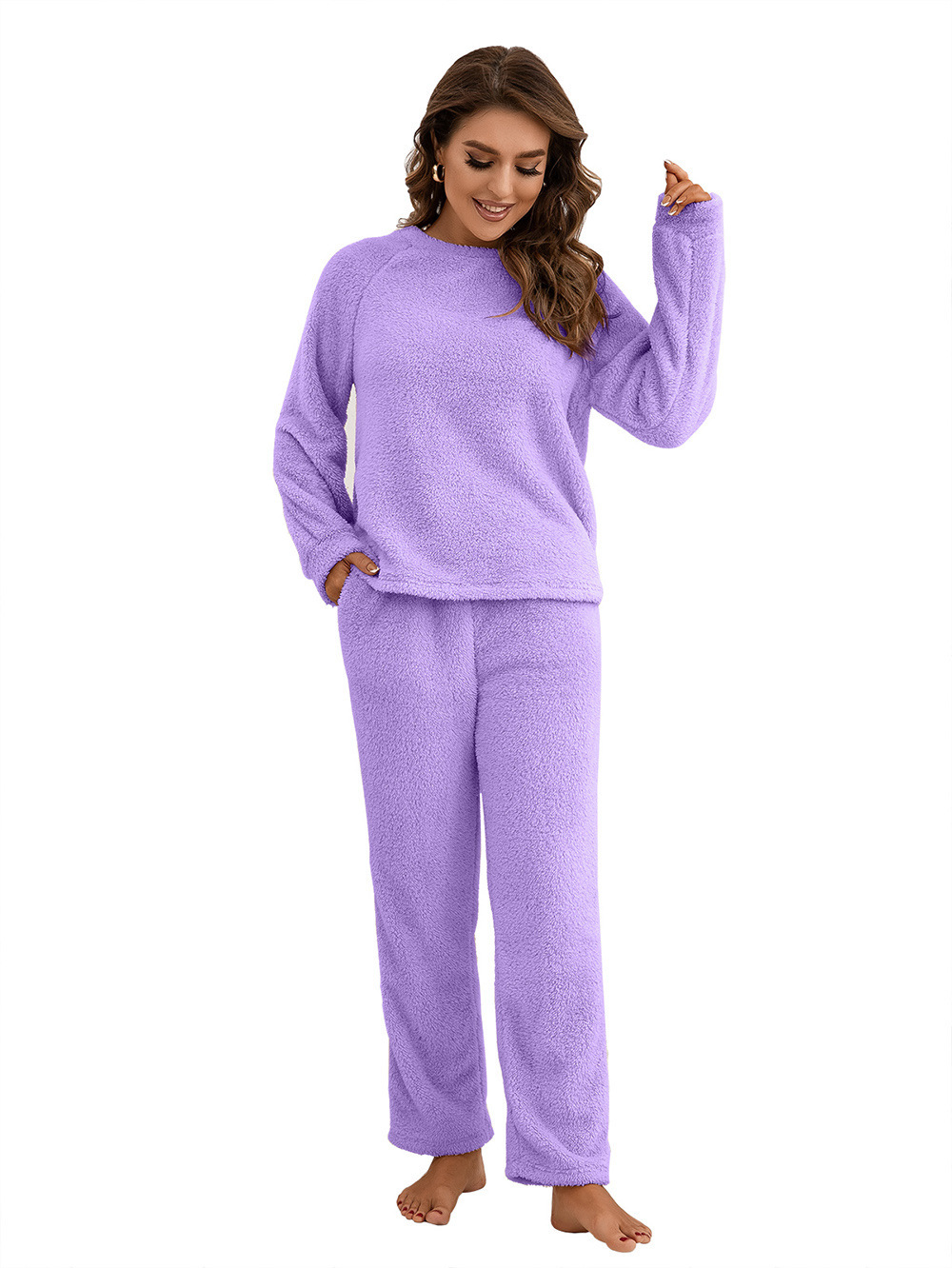 Fleecy warm women's home-wear set - Image 9