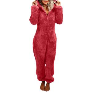 Plush women's home-wear jumpsuit